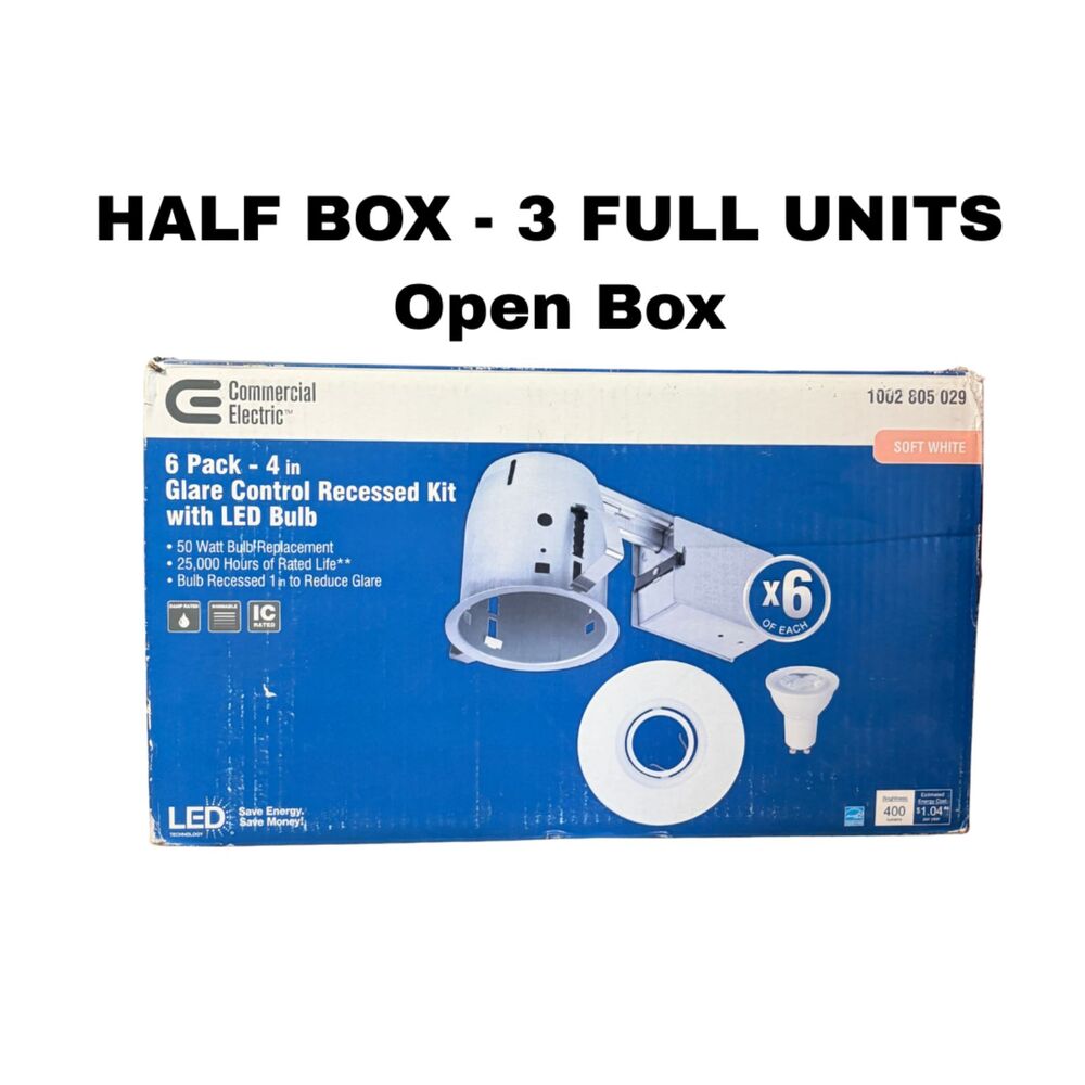 Commercial Electric 4 in Glare Control Recessed Lighting Kit LED (3 Pack)